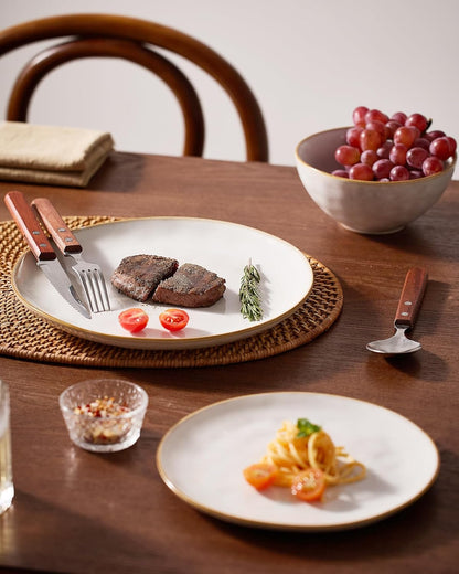 Famiware Ocean Round Plates and Bowls Set, 18 Pieces Dinnerware Sets, Dishes Set for 6, Reactive