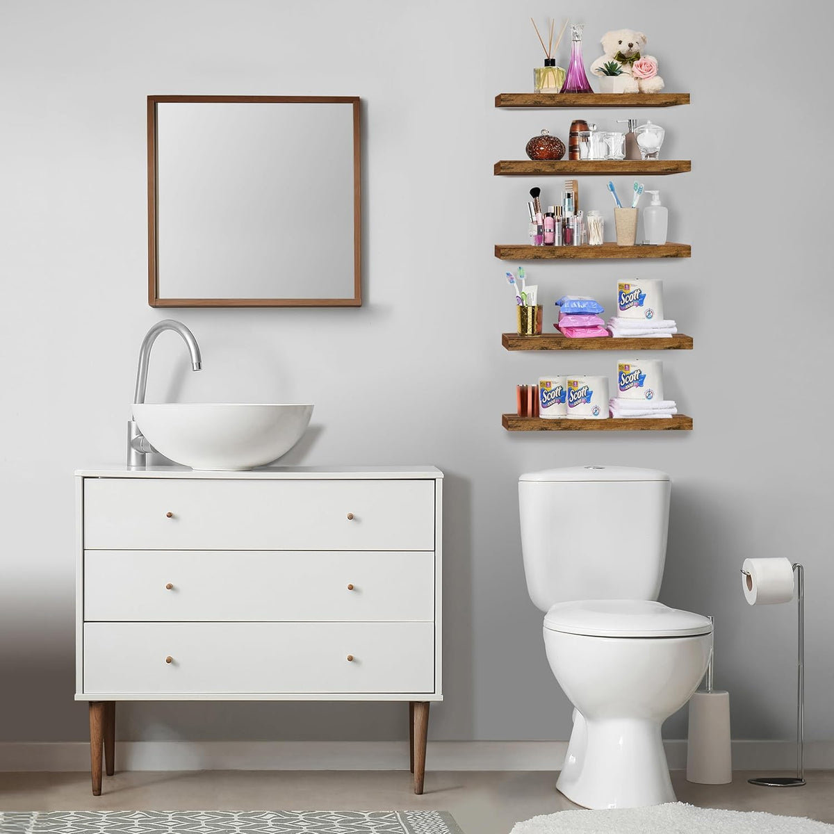 Sorbus Floating Shelves for Wall, Bathroom Shelves Wall Mounted for Kitchen, Bedroom, Living Room