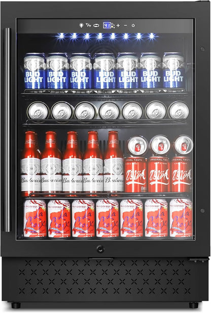 Tylza Beverage Refrigerator 24 Inch, Under Counter/Freestanding Drink Fridge, 190 Cans Beverage
