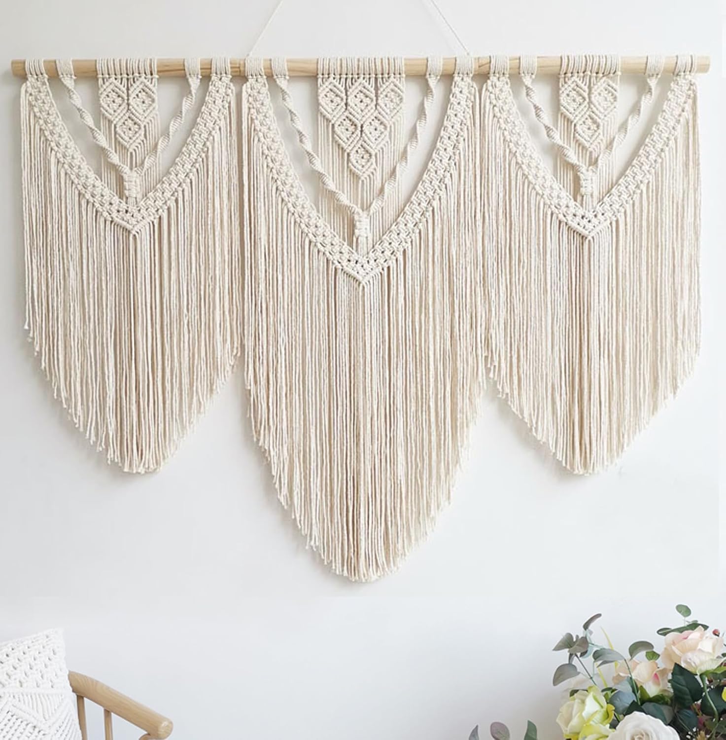 Achart Macrame Wall Hanging Large- Boho Wall Decor- large wall art- Wall Decor Living Room- Macrame