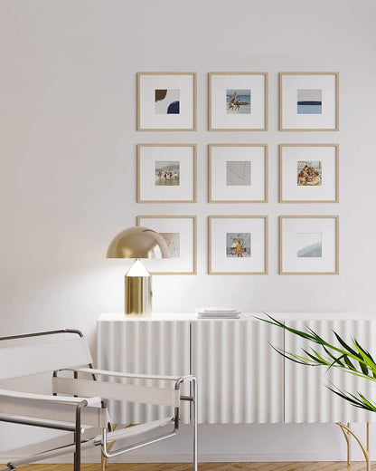 HAUS AND HUES Oak 10x10 Square Picture Frames, Set of 25, Beige, Wall-Mountable, Modern Gallery