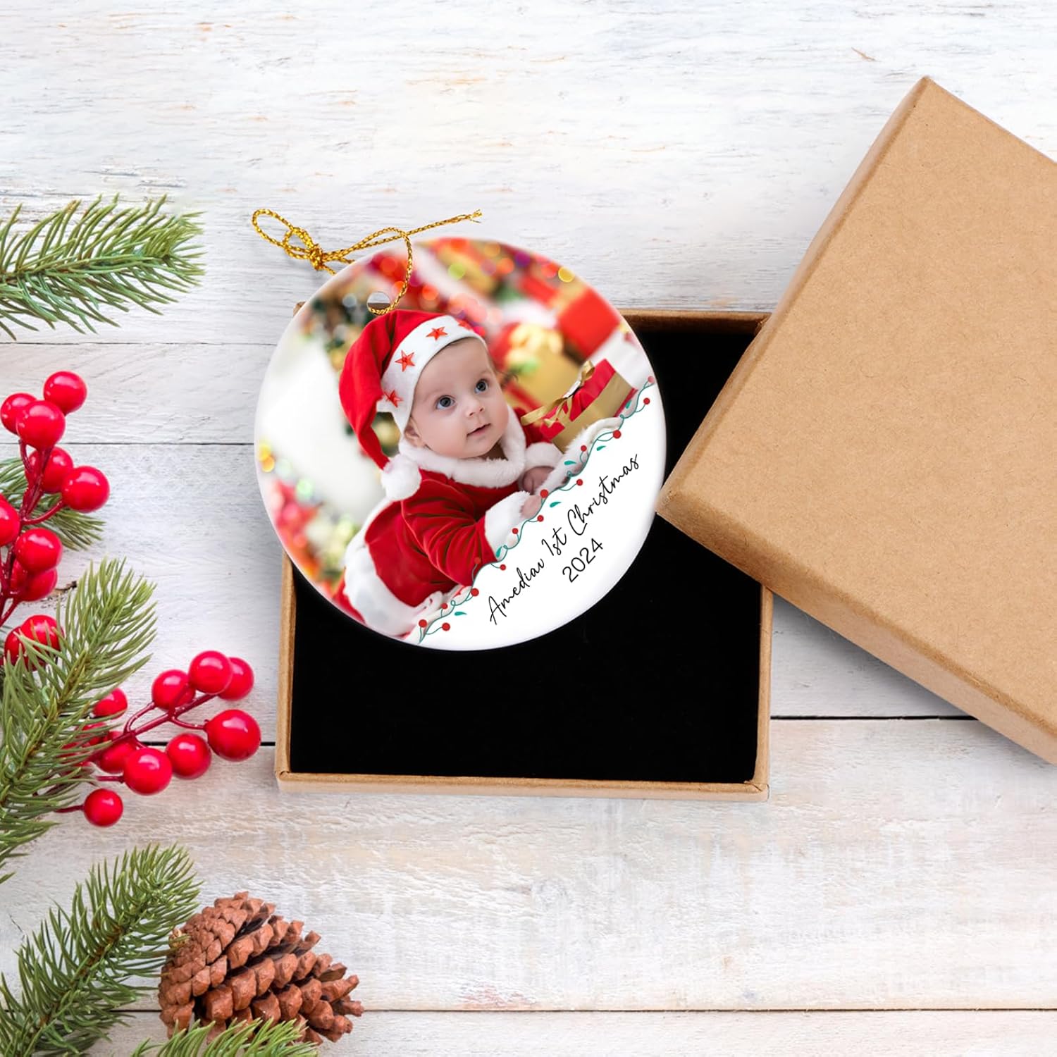 Personalized Photo Christmas Ornaments 2025 - Custom Baby First Christmas Ornament 2025, Customized