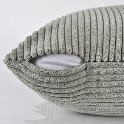 Fancy Homi 2 Packs Grey Lumbar Decorative Throw Pillow Covers 12x20 Inch for Living Room Couch Bed