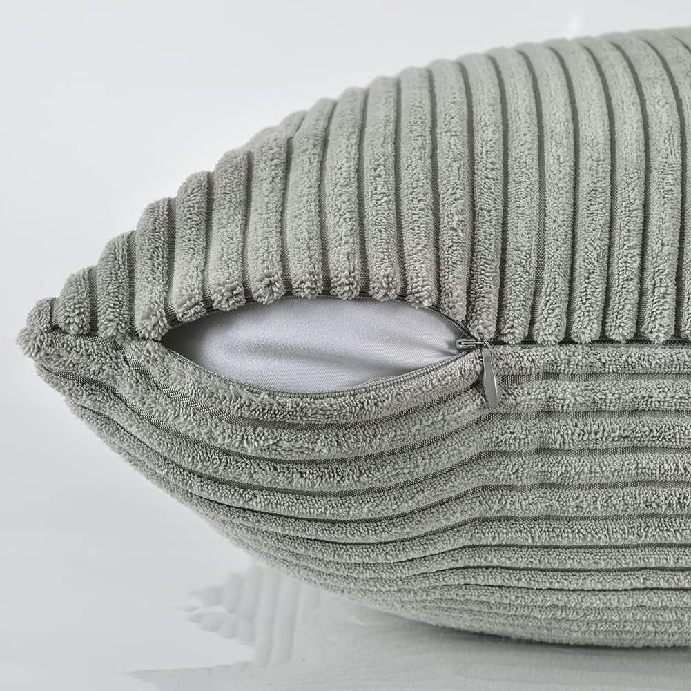 Fancy Homi 2 Packs Grey Decorative Throw Pillow Covers 16x16 Inch for Living Room Couch Bed Sofa
