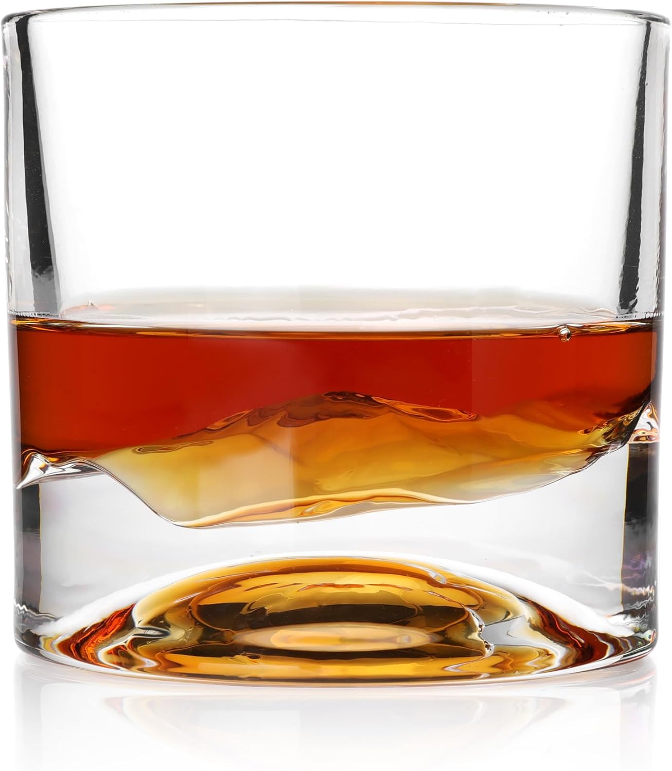 Rocky Mountains Heavy Crystal Whiskey Glasses Gift Set of 2, Thick Freezable Bourbon Glass 1lb