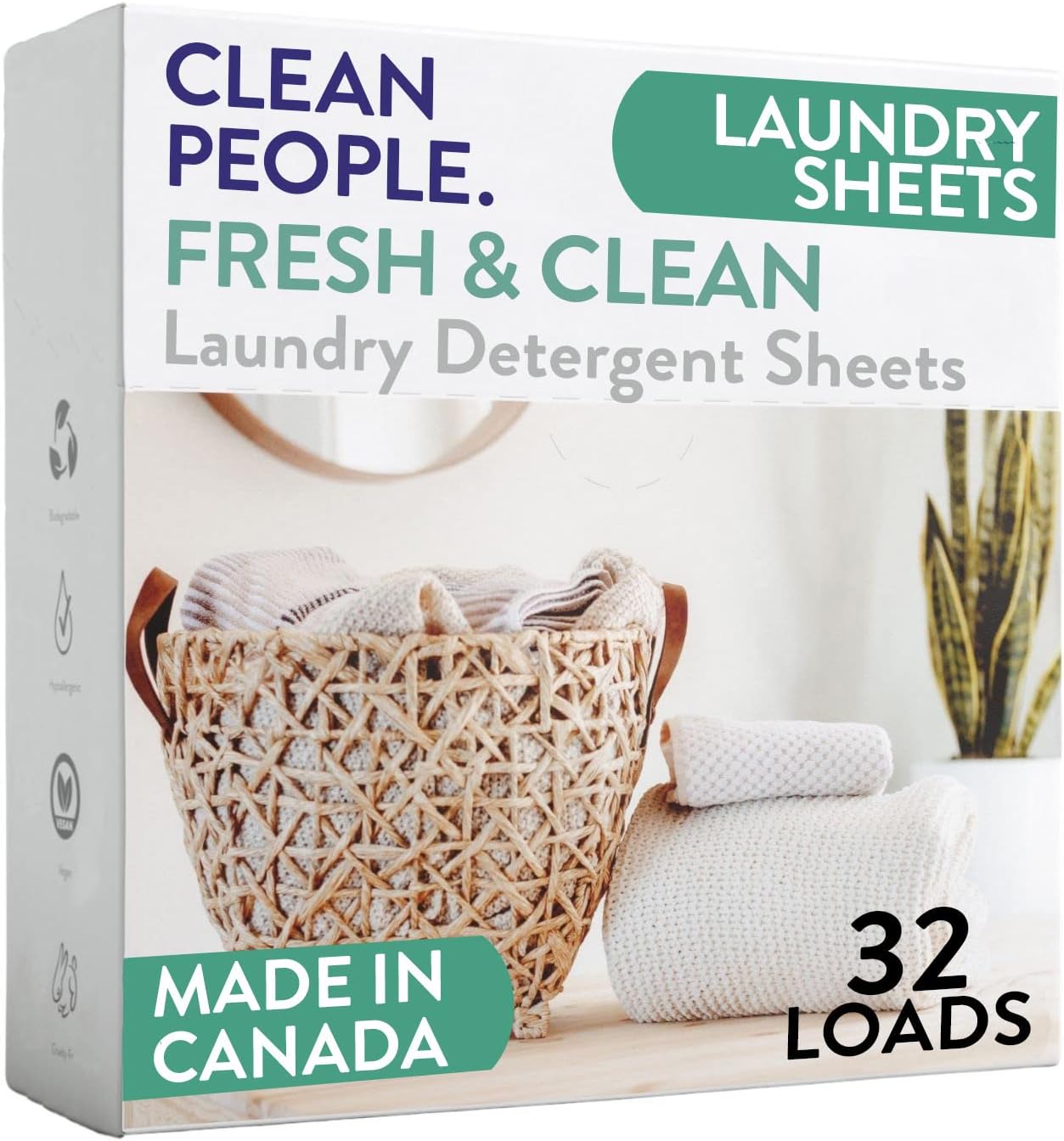 The Clean People Laundry Detergent Sheets - Laundry Soap - Ultra Concentrated, Recyclable