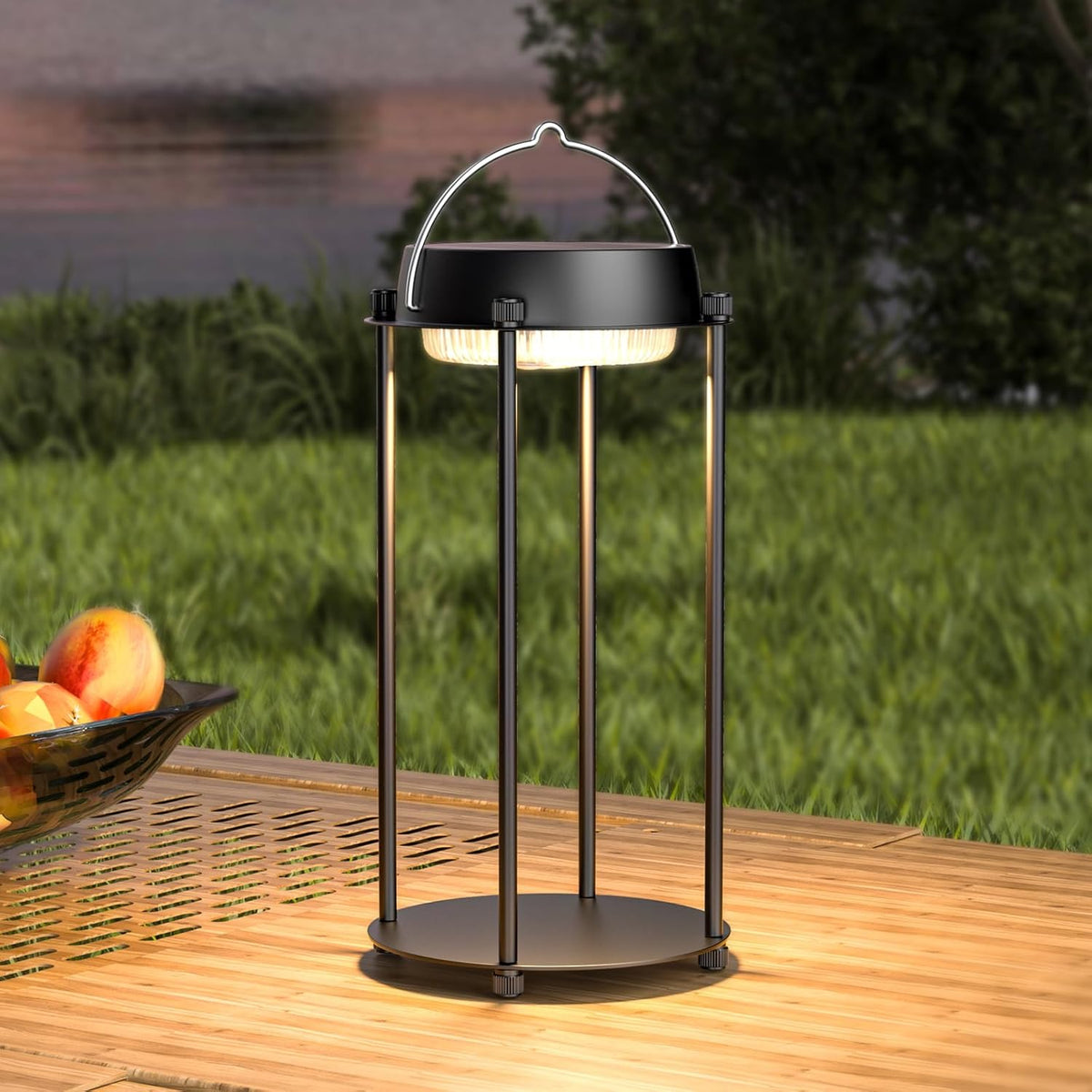 Solar Lanterns Outdoor Waterproof, LED Hanging Solar Lights for Outside, 3 Color Modes Dimmable