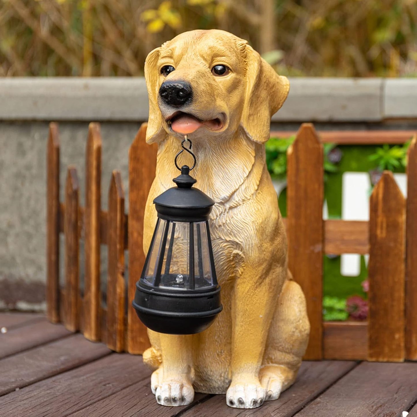 Garden Dog Statues Outdoor Decor, Solar Lights Outdoor Statue Outdoor Decorations Solar Dog