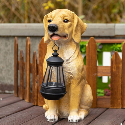 Garden Dog Statues Outdoor Decor, Solar Lights Outdoor Statue Outdoor Decorations Solar Dog