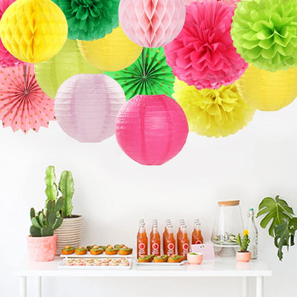 Hawaiian-Summer Beach Pool Party-Decorations Streamers - 14pcs Tropical Jungle Aloha Birthday