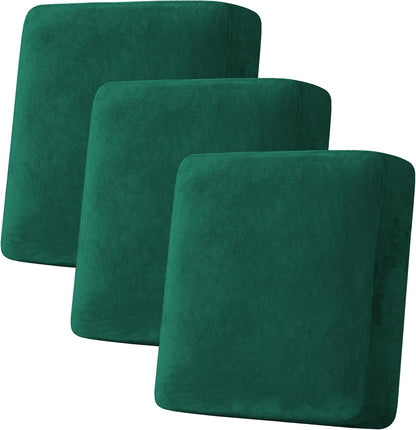 H.VERSAILTEX Velvet Stretch Couch Cushion Cover Plush Cushion Slipcover for Sofa Cushion Furniture