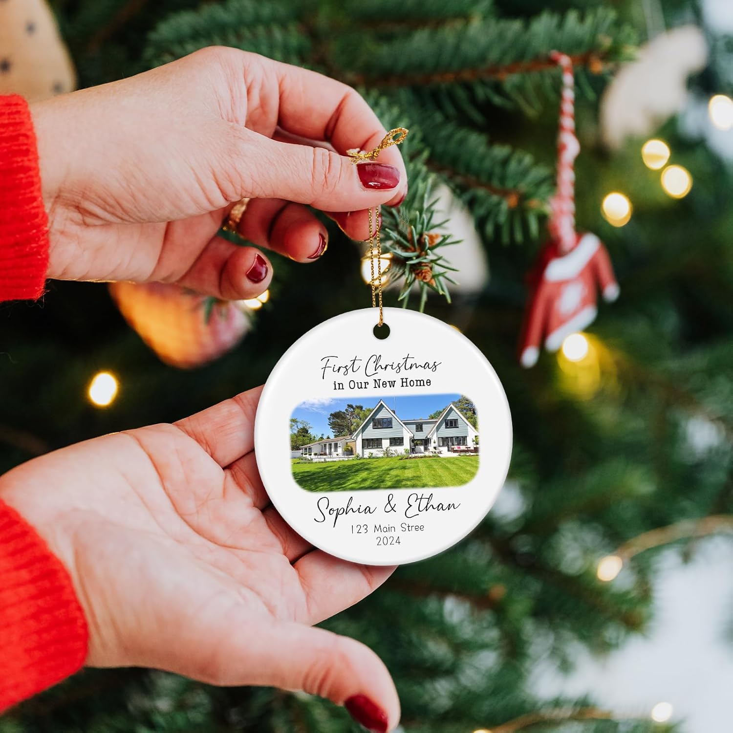 Personalized First Christmas in Our New Home Ornament 2025, New House Photo Christmas Ornaments for