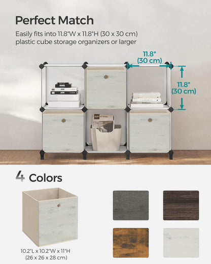 SONGMICS Storage Cubes, Set of 6, 11-Inch Foldable Closet Organizers