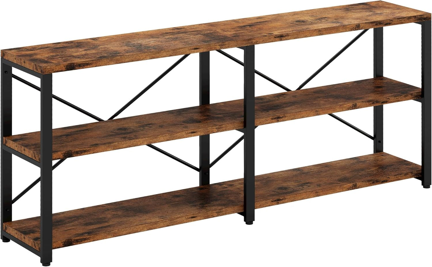 IRONCK Rustic Entryway Console Table, Long Hallway Table 70.8 in 3-Tier, TV Stand Entertainment
