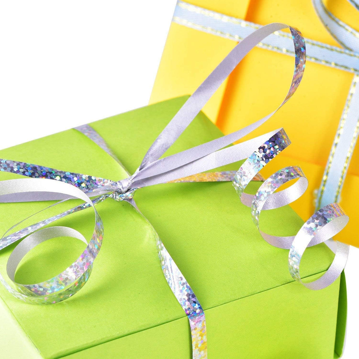 BEISHIDA 500 Yards Silver Ribbon Curling Crimped, Balloon String Shiny Metallic Roll for Gift