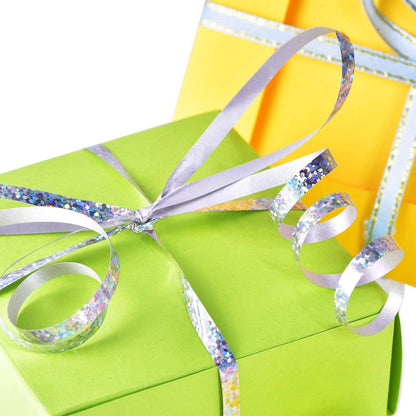 BEISHIDA 500 Yards Silver Ribbon Curling Crimped, Balloon String Shiny Metallic Roll for Gift