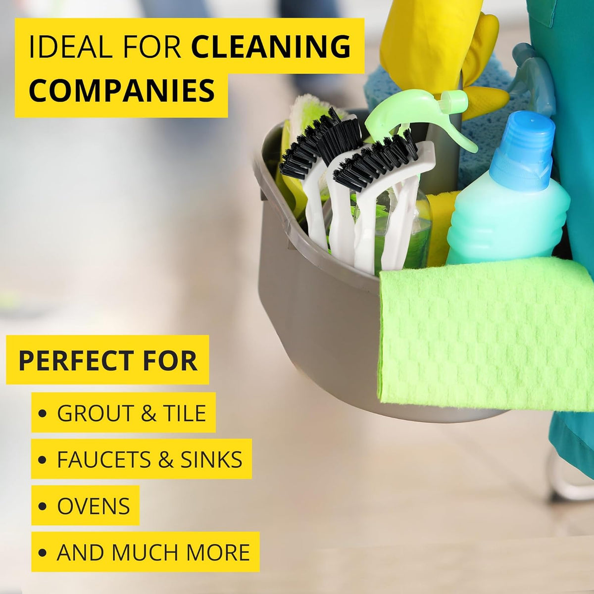 6-Pack Grout Cleaner Brush Scrub Set - Stiff Bristle Scrubbing & Detail Cleaning Brushes for