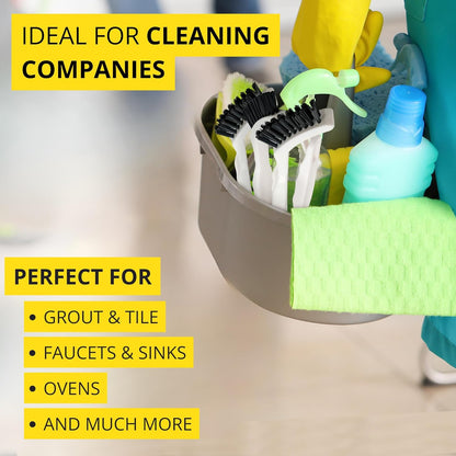 6-Pack Grout Cleaner Brush Scrub Set - Stiff Bristle Scrubbing & Detail Cleaning Brushes for