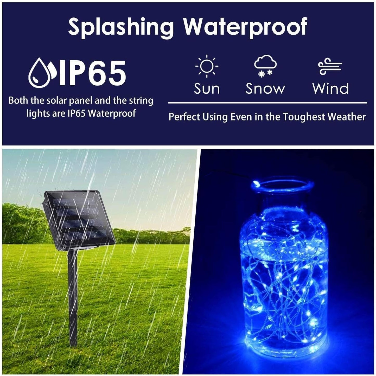Solar String Lights Outdoor, 2-Pack Total 80FT 200 LED Solar Christmas Twinkle Lights Outside