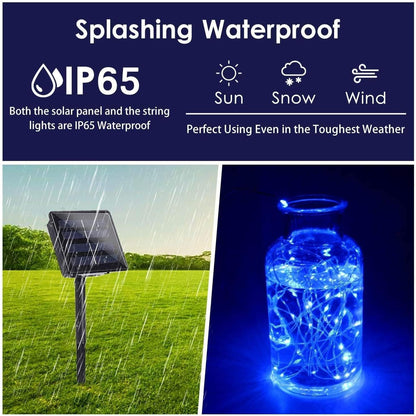Solar String Lights Outdoor, 2-Pack Total 80FT 200 LED Solar Christmas Twinkle Lights Outside