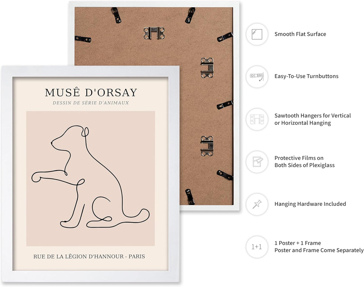 Poster Master Vintage Poster - Retro One Line Dog Drawing Print - Dog Art - Minimal Gift for Men