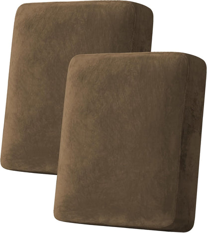 H.VERSAILTEX Velvet Stretch Couch Cushion Cover Plush Cushion Slipcover for Chair Loveseat Sofa