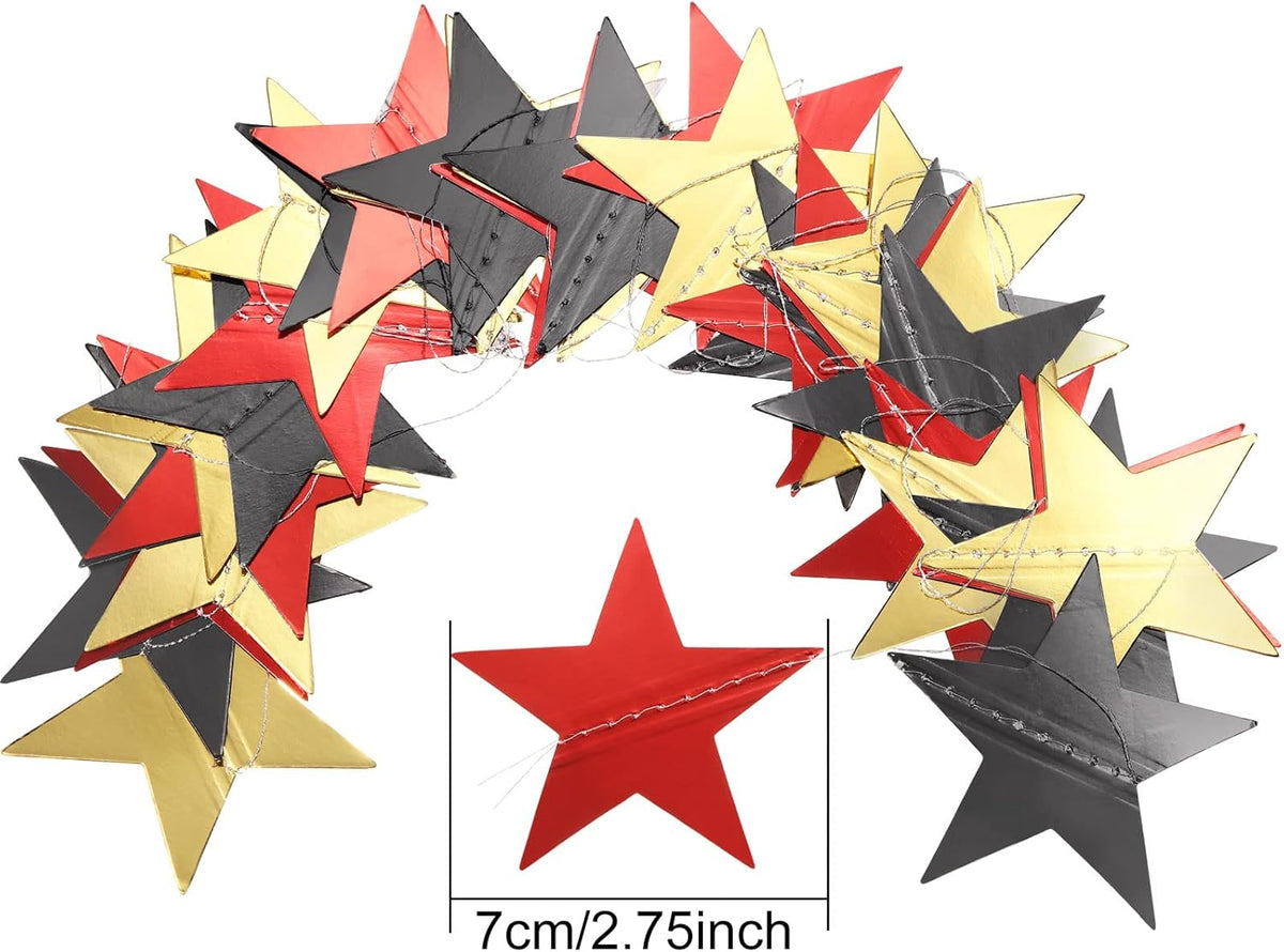 Patelai Glitter Star Garland Banner Decor 130 Feet Star Hanging Bunting Banner Twinkle Backdrop for