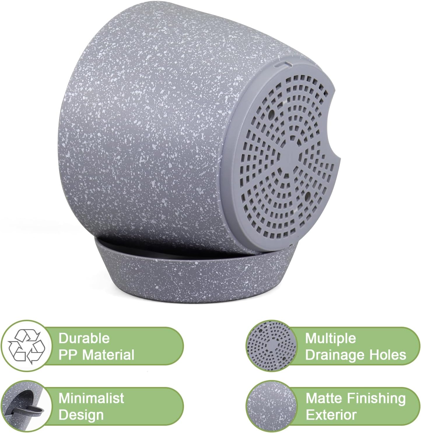 Big Self Watering Pots 12/10/9 inch, Planter, Plant Pots with Mesh Drainage Holes for Indoor