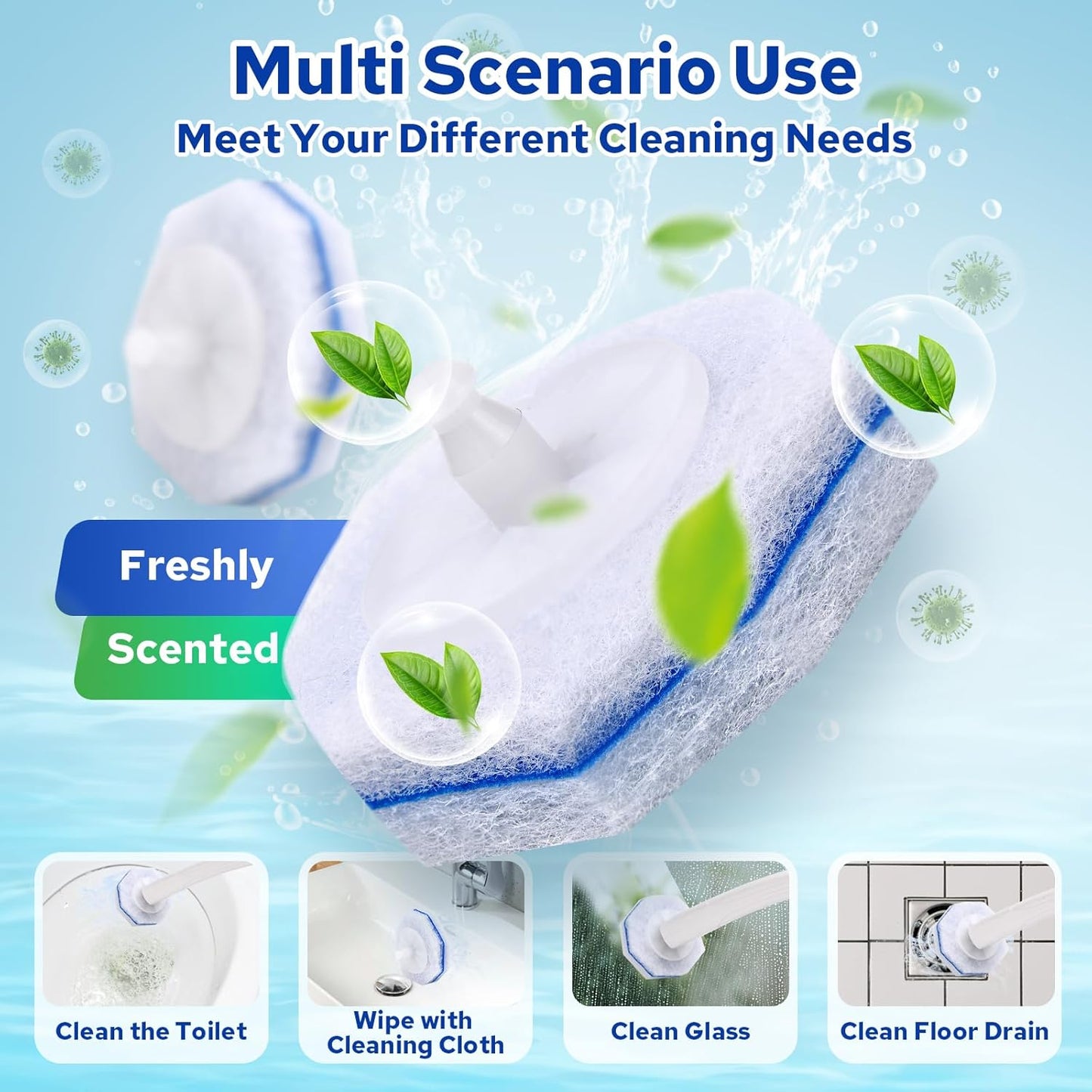 Cecailin® 60pcs Disposable Toilet Brush. Bathroom Cleaning. Disposable Bowl Cleaners Compatible