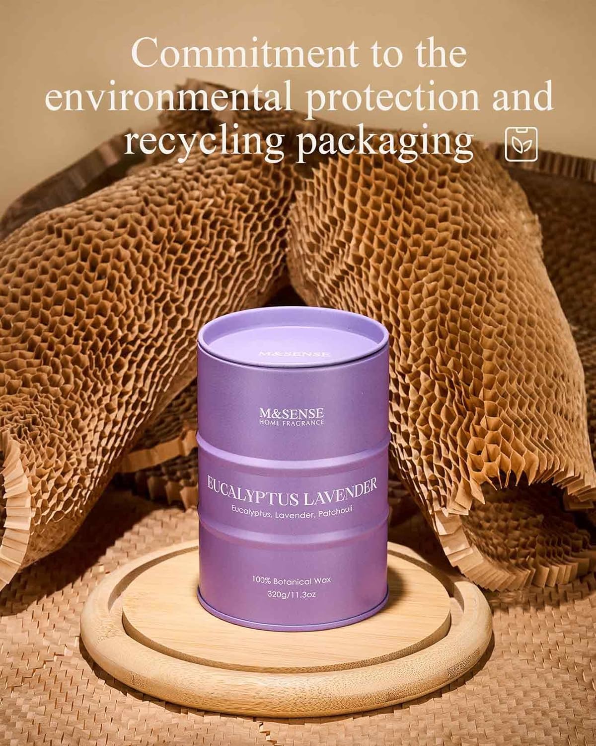 M&SENSE Eucalyptus Lavender Scented Candles Natural Non Toxic, Aromatherapy Candle for Stress