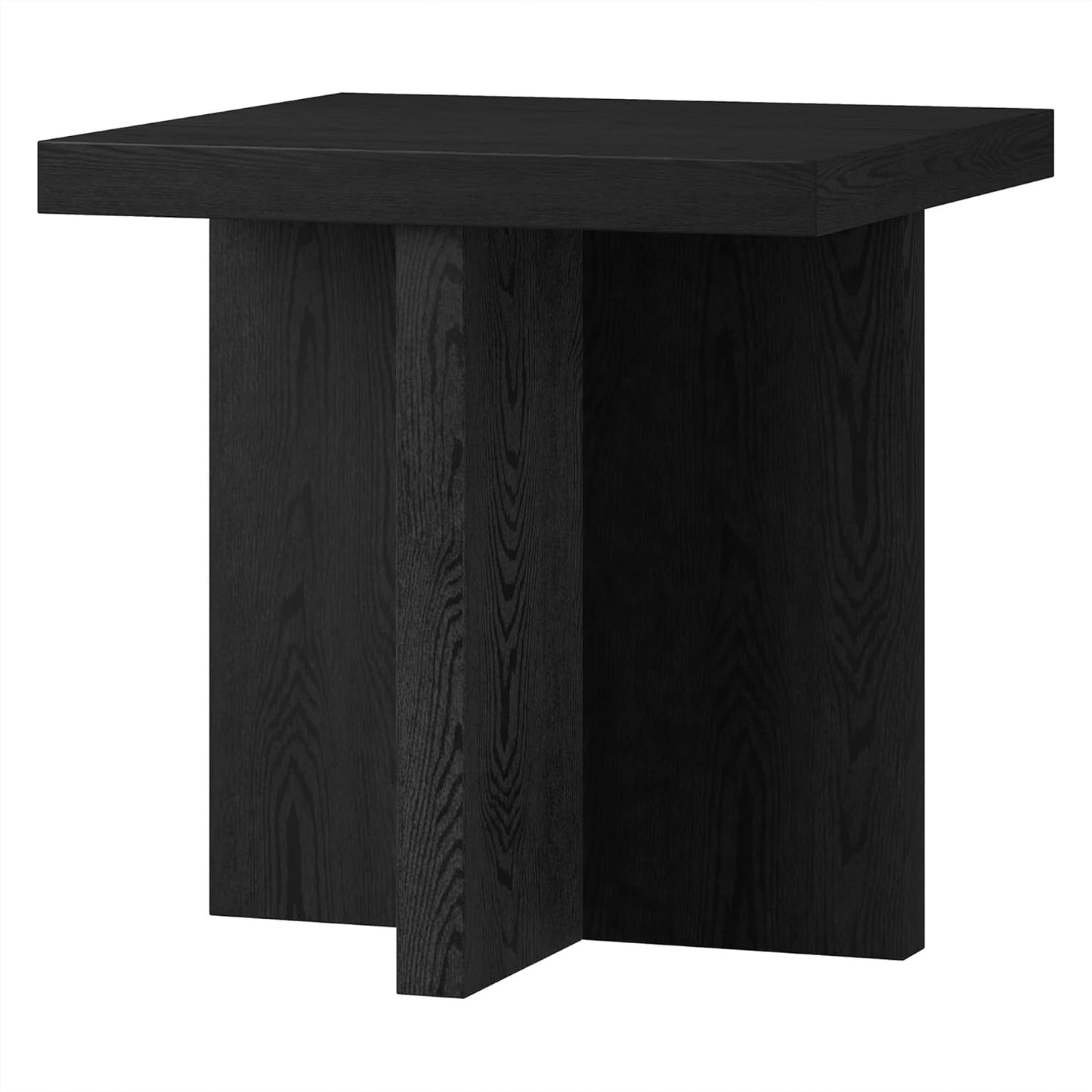 Henn&Hart 22" Wide Square Side Table in Natural Black, for Home, Living Room, Bedroom