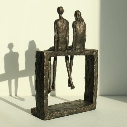 Lukitas Abstract Couple Statue Home Decor - Handcrafted Decorative Ornament for Living Room Office