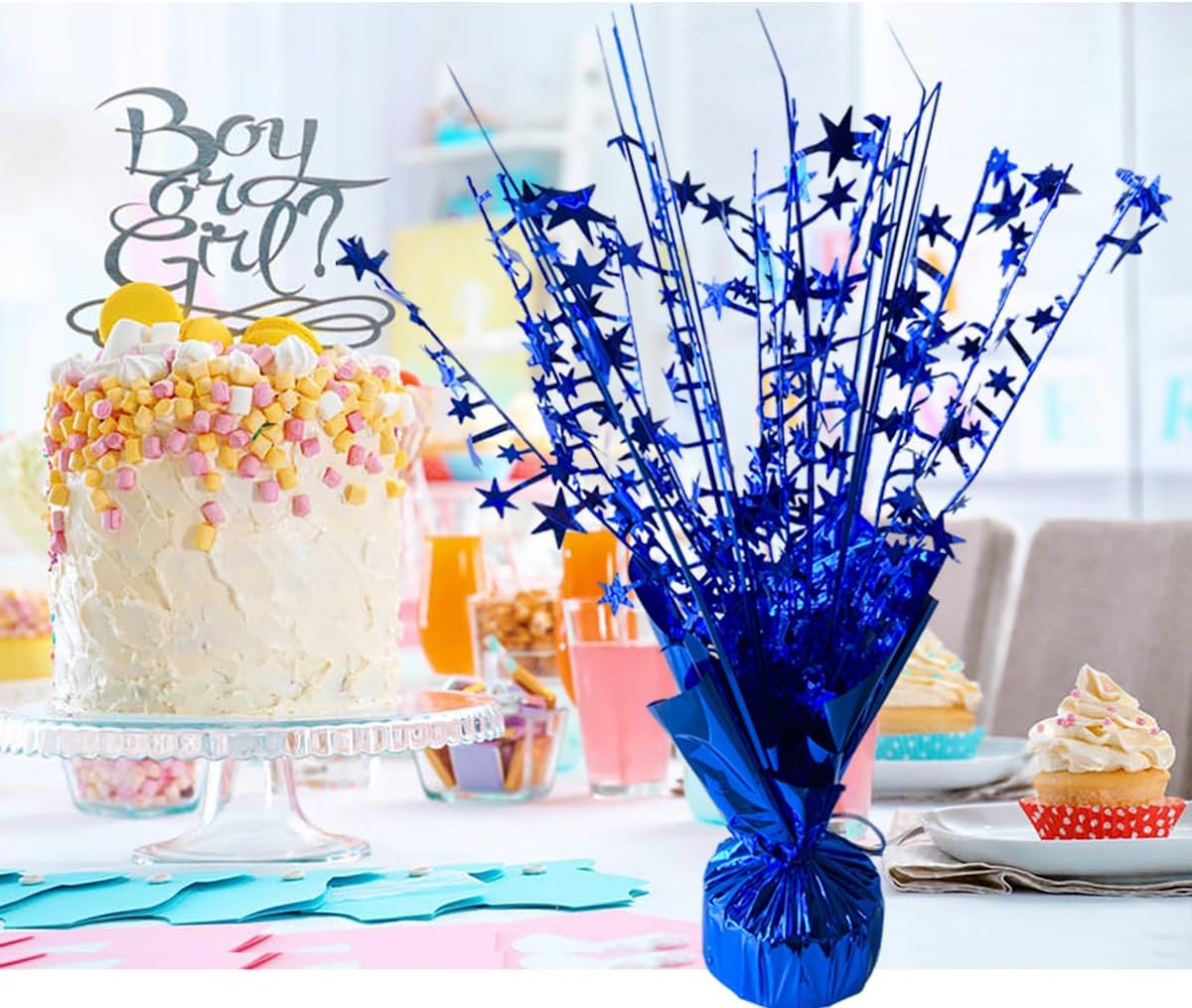 6 Pack Metallic Foil Spray Centerpiece Star Table Decoration Burst Table Centerpieces for Birthday