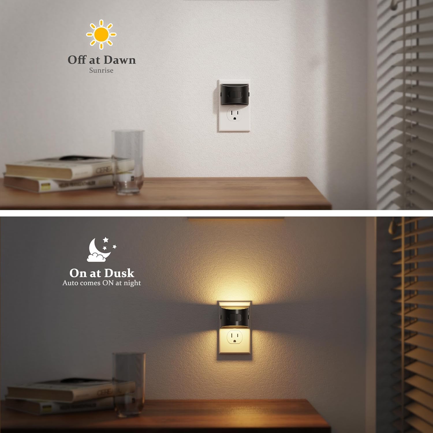 JandCase Motion Sensor Night Light, Night Lights Plug into Wall, Dusk to Dawn Sensor Nightlight