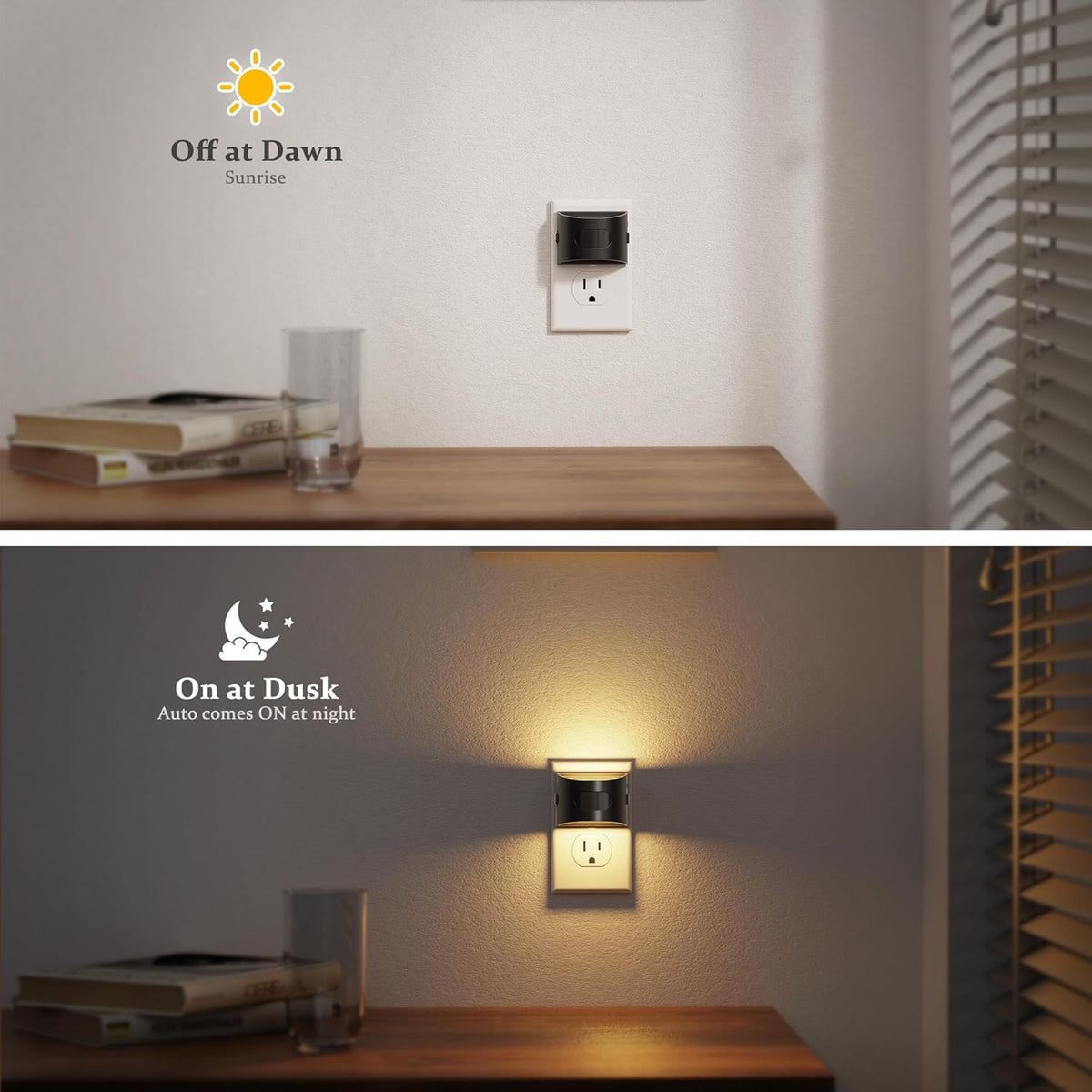 JandCase Motion Sensor Night Light, Night Lights Plug into Wall, Dusk to Dawn Sensor Nightlight