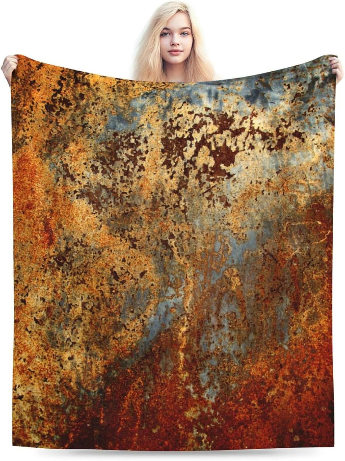 HGOD DESIGNS Brown Rust Colorful Metal Rusty Steel Iron Structure Blanket Throw Blanket Soft