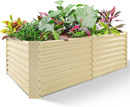 Land Guard 8×4×2ft Galvanized Raised Garden Bed, Planter Boxes Outdoor, Raised Garden Beds Outdoor