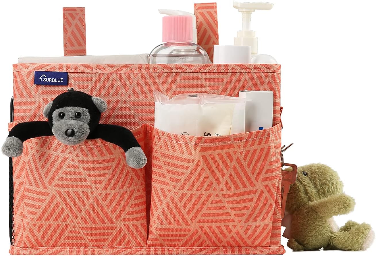 Surblue Bedside Caddy Hanging Bed Organizer Storage Bag Pocket for Bunk and Hospital Beds, College