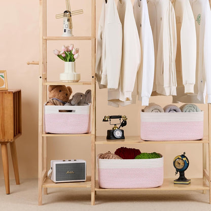 Large Storage Baskets for Organizing, Closet Shelf Baskets for Clothes Blanket Towels, Baby