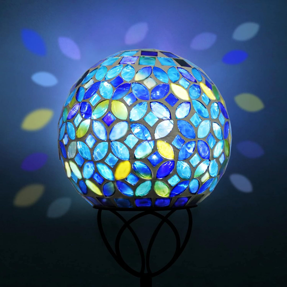 VCUTEKA Solar Outdoor Lights Garden Decor Mosaic Solar Garden Lights Waterproof Glass Ball LED