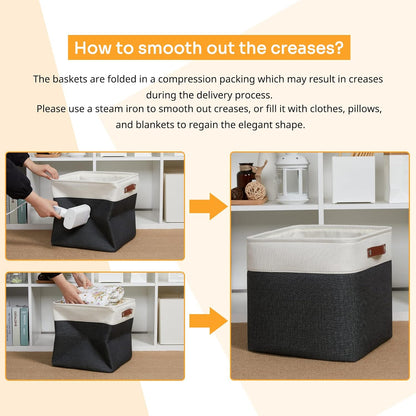 DULLEMELO Storage Baskets, 13 Inch Cube Storage Bins for Shelves Closet Nursery Toy Storage