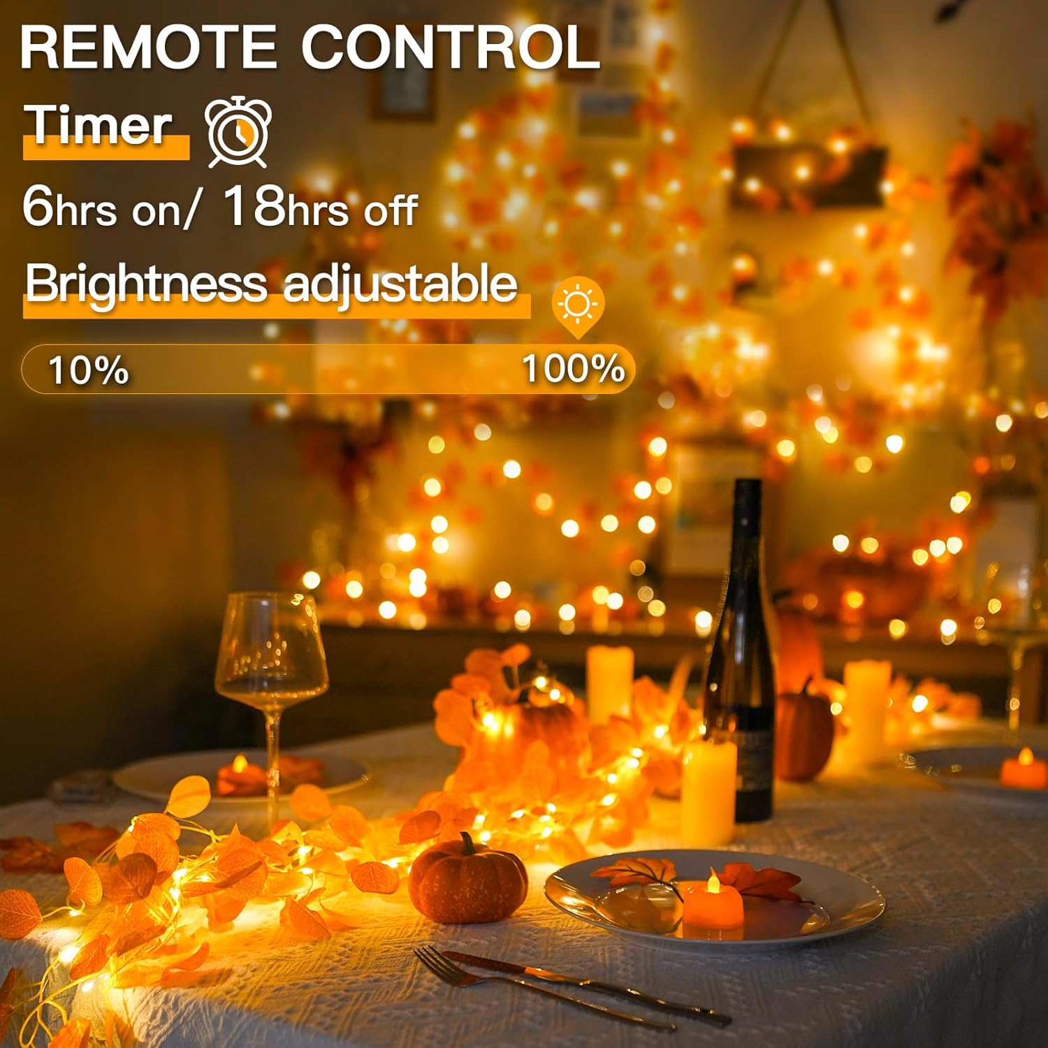 suddus Vine with Fairy Lights Battery Operated, 33ft 100 LED Eucalyptus Leaf String Lights with
