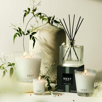 NEST New York Scented Classic Candle, Indian Jasmine - 8.1 oz - Up to 60-Hour Burn Time - Reusable