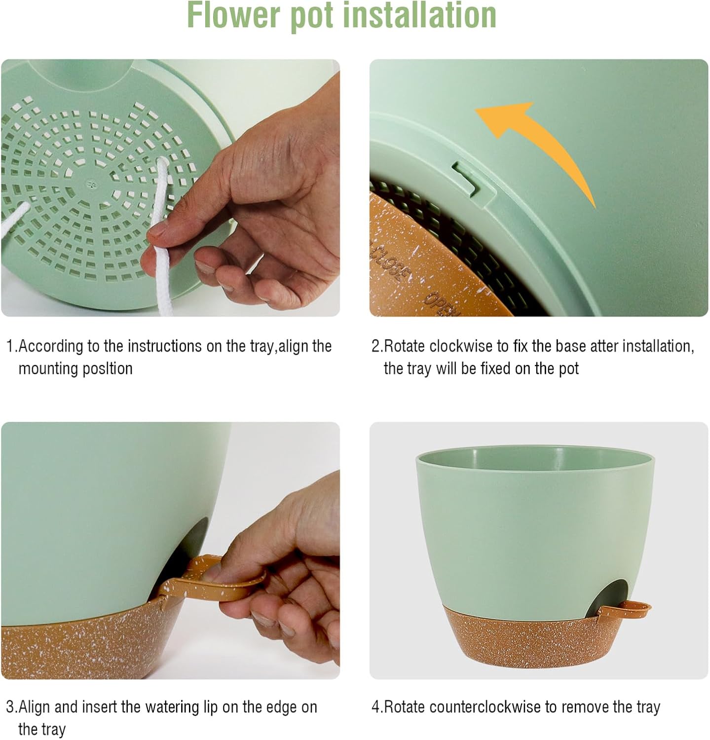 Big Self Watering Pots 12/10/9 inch, Planter, Plant Pots with Mesh Drainage Holes for Indoor