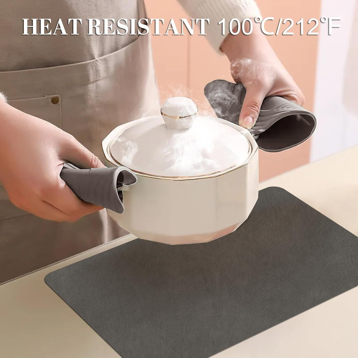 BLESWIN Faux Leather Placemats, PU Dining Table, Waterproof and Oil Resistant Easy to Clean, Heat