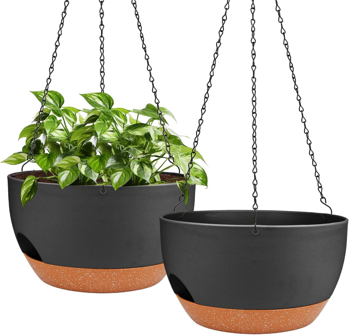 Hanging Planters for Outdoor Indoor Plants, 2 Pack 12 Inch Hanging Basket Plants Outdoor, Self
