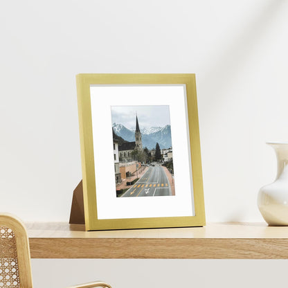 Vittanly 8x10 Picture Frames Set of 9, Shatter Resistant Plexiglass, Display 5x7 Pictures with Mat