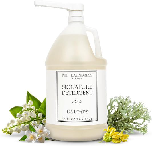 The Laundress Luxury Laundry Detergent, Gallon Pump, 126 Loads, Scented Signature Classic