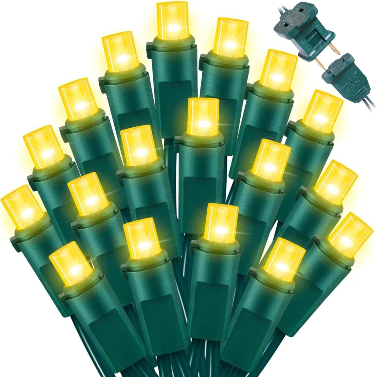 100 Count Yellow - String Lights - 21.6FT LED Christmas Lights, Mini led Lights for Indoor Outdoor