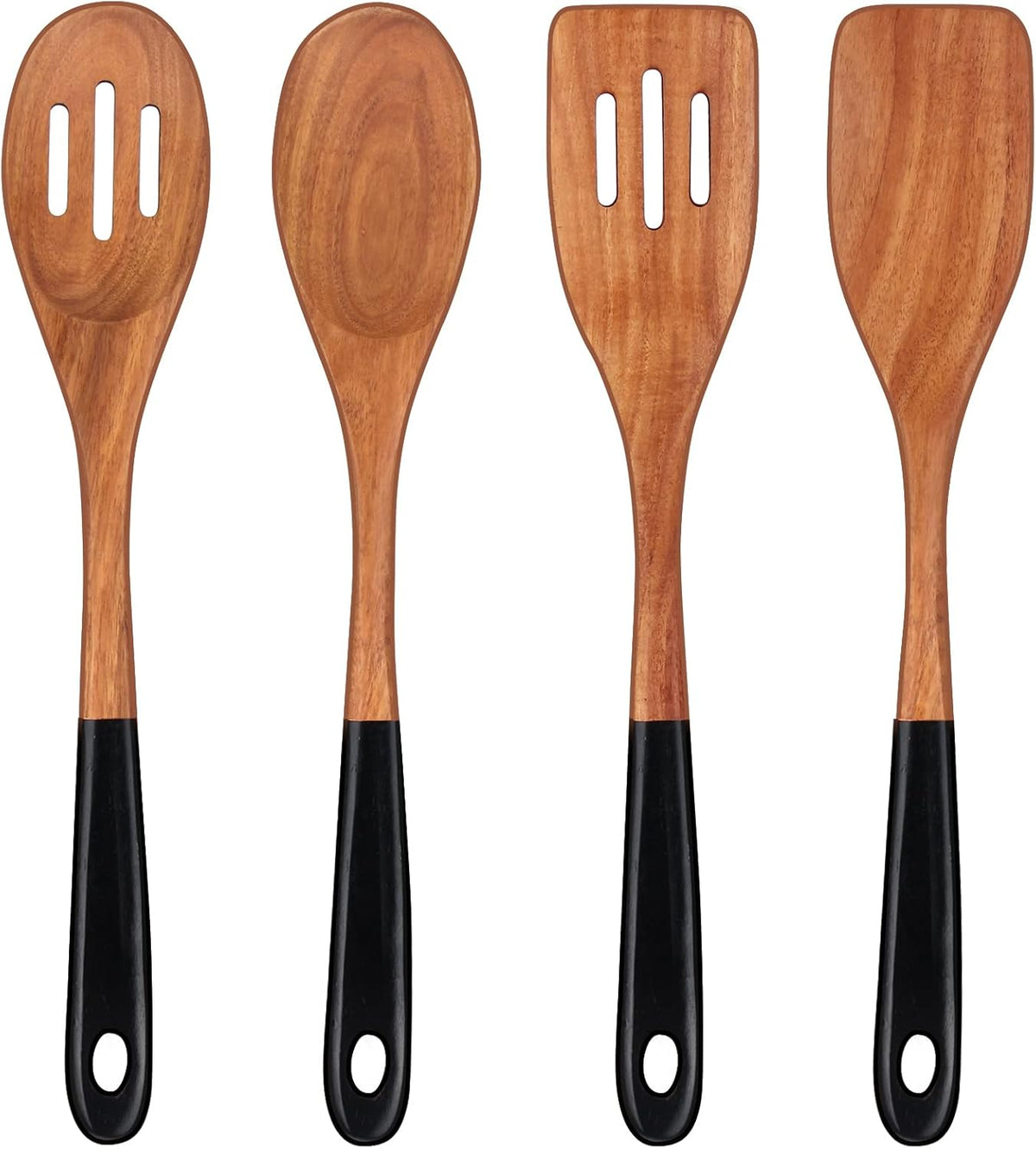 14 Inch Large Wooden Spoons for Cooking Utensils Set Acacia Wood Spatula Slotted Spoon Best Non